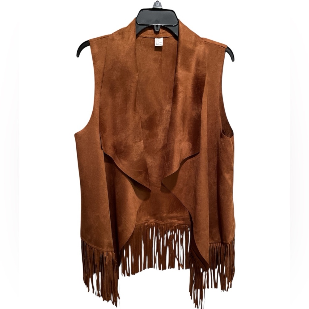 Brown Fringe Vest Women’s Medium EUC